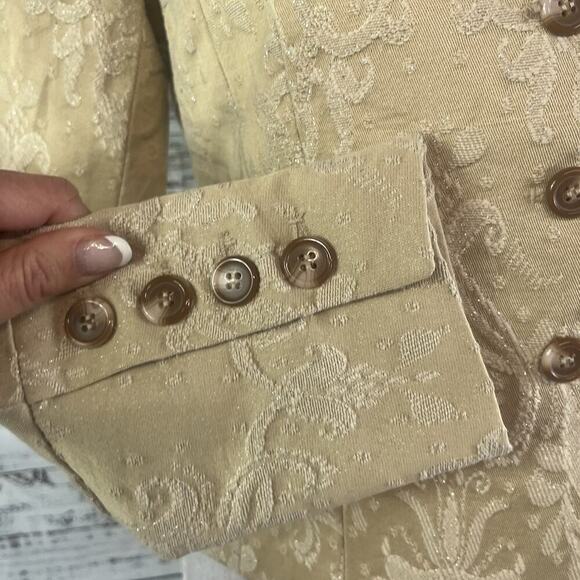 Spiegel Blazer Jacket size 6 Khaki Floral Embossed Flowers Church Career Wedding - Picture 7 of 10